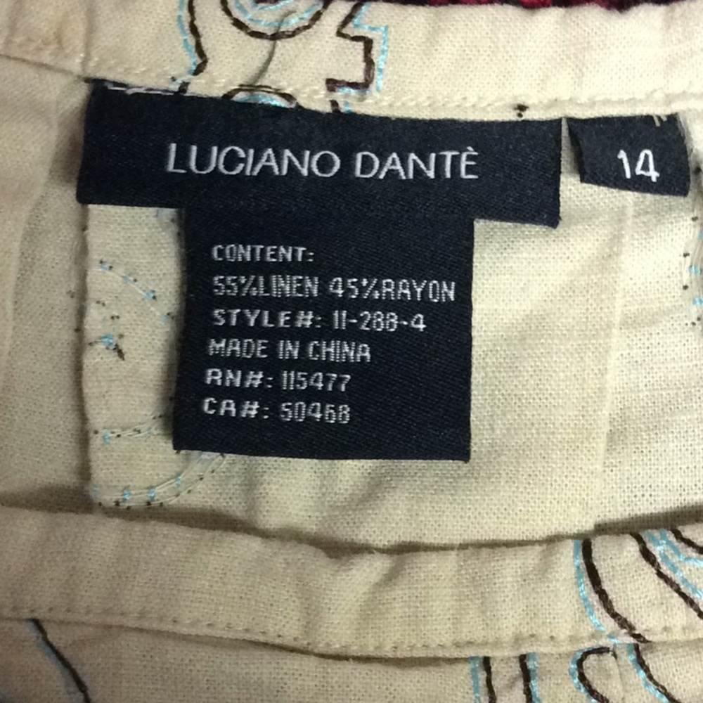 Luciano DantΓ© Beaded Beige, Brown, Blue Skirt sz14 - Picture 7 of 7